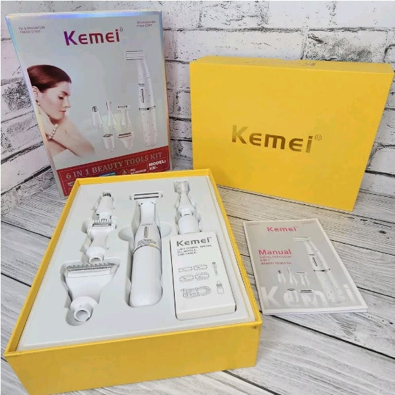 Kemei Professional Hair Cutting Machines for Ladies Rechargeable 6 In 1 Lady Care Set Electric Shaving Machine for Women KM-3523