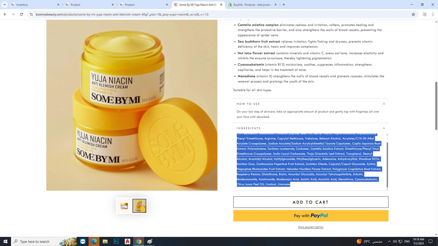 Some By Mi Yuja Niacin Anti Blemish Cream 60g