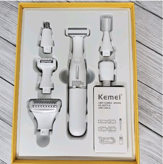 Kemei Professional Hair Cutting Machines for Ladies Rechargeable 6 In 1 Lady Care Set Electric Shaving Machine for Women KM-3523