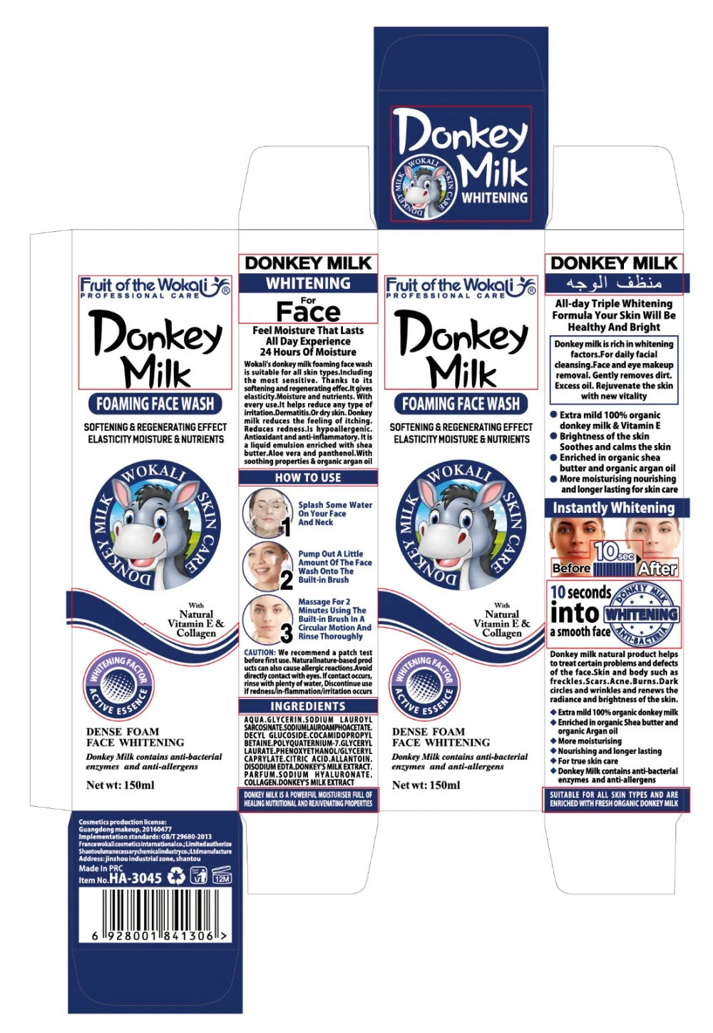 WOKALI DONKEY MILK FOAMING FACE WASH 150 ML BuyIt.lb