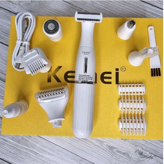 Kemei Professional Hair Cutting Machines for Ladies Rechargeable 6 In 1 Lady Care Set Electric Shaving Machine for Women KM-3523