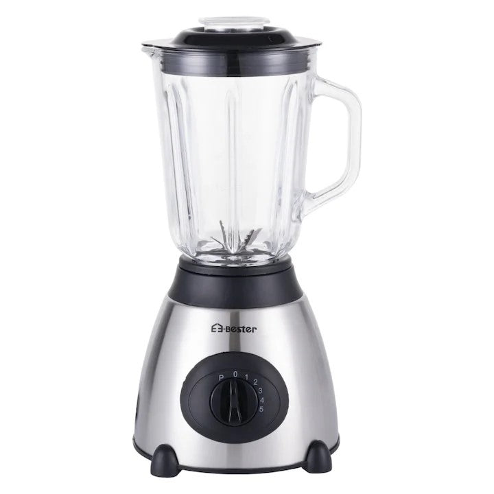 BESTER EE-3301A Electric Blender With Resistant Glass Bowl And Grinder, 2 In 1, 500W, 1.5L, 5 Adjustable Speeds And Pulse Function For Various Preparations