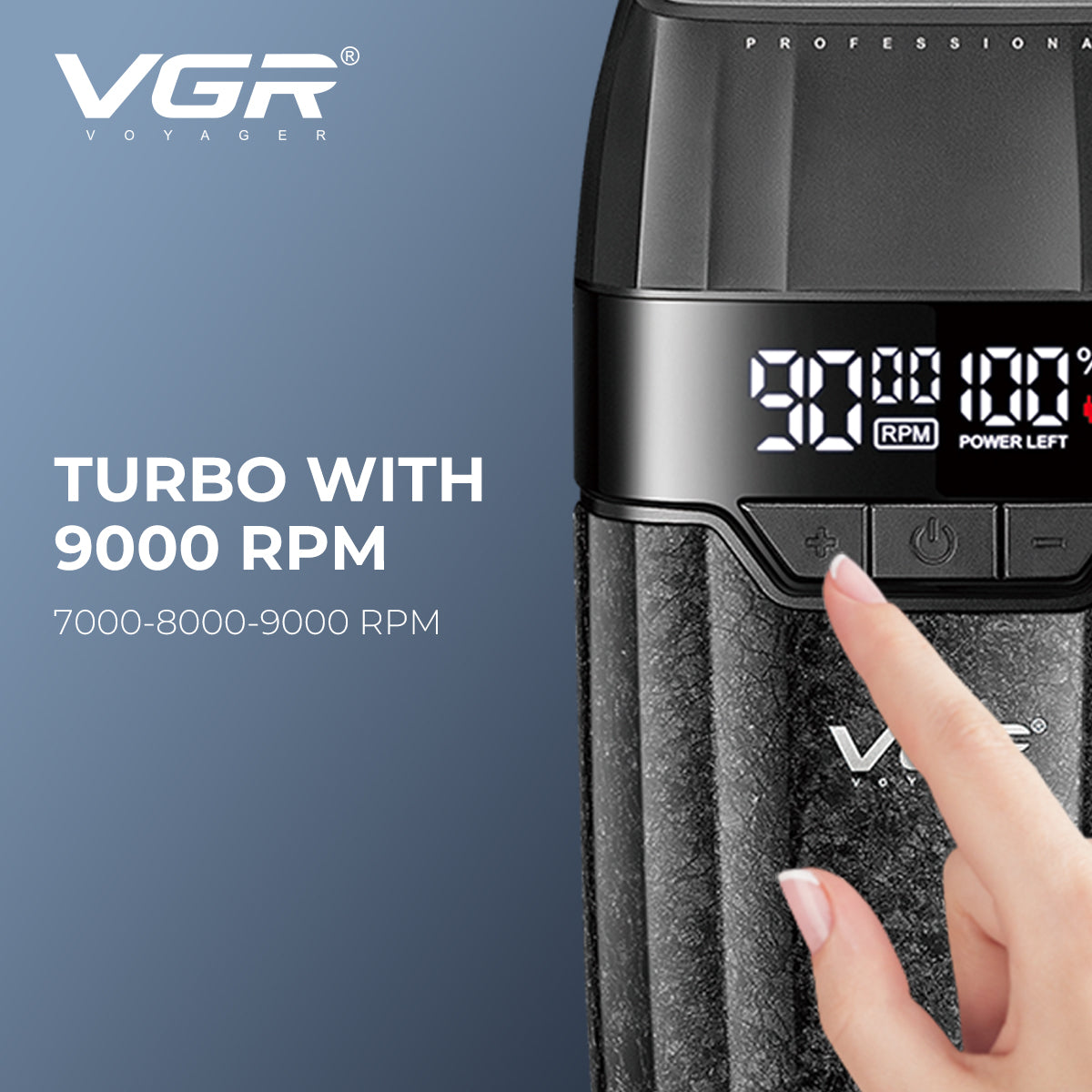 VGR 640 S3 Professional Men's Hair Clipper, 3-in-1 Cordless Barber Kit with Hair Clipper, Precision Trimmer, Foil Shaver, LED Display, USB Charging, Ceramic Blades,