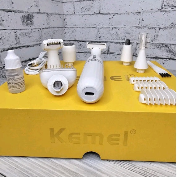 Kemei Professional Hair Cutting Machines for Ladies Rechargeable 6 In 1 Lady Care Set Electric Shaving Machine for Women KM-3523