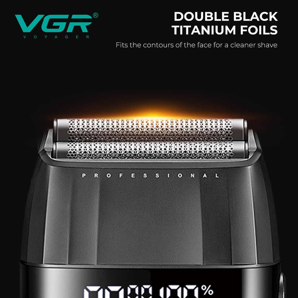 VGR 640 S3 Professional Men's Hair Clipper, 3-in-1 Cordless Barber Kit with Hair Clipper, Precision Trimmer, Foil Shaver, LED Display, USB Charging, Ceramic Blades,