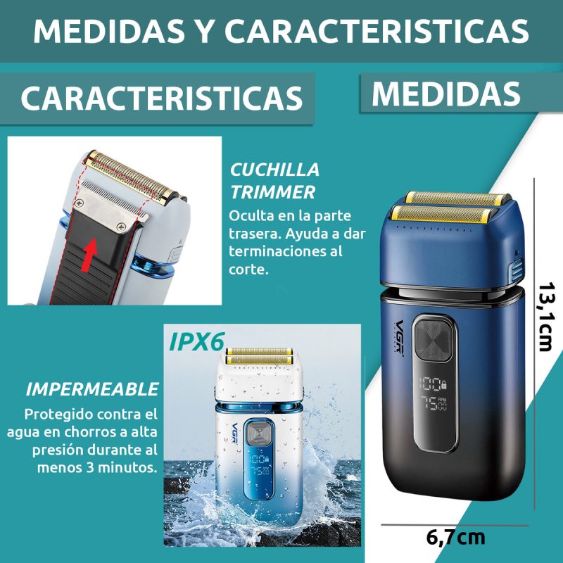 Electric Shaver 2 in 1 Trimmer VGR V-362 AFA Argentina BuyIt.lb