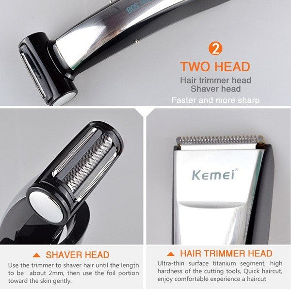 Kemei KM-508 - Rechargeable Hair Clipper and Shaver 2 in 1