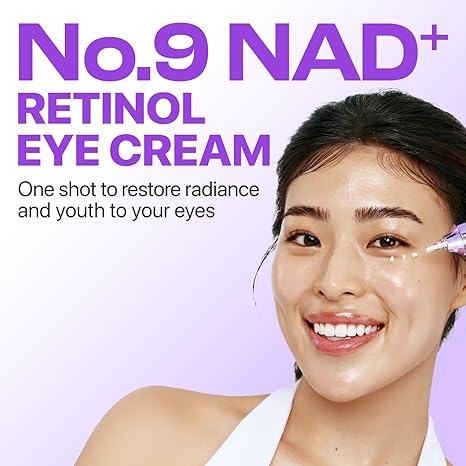 numbuzin No.9 NAD+ Retinol Eye Cream, Depuffing & Firming Eye Serum for Dark Circles, Wrinkles & Fine Lines, Peptides & Niacinamide for Glow & Undereye Radiance, Stocking Stuffers 0.33 fl oz