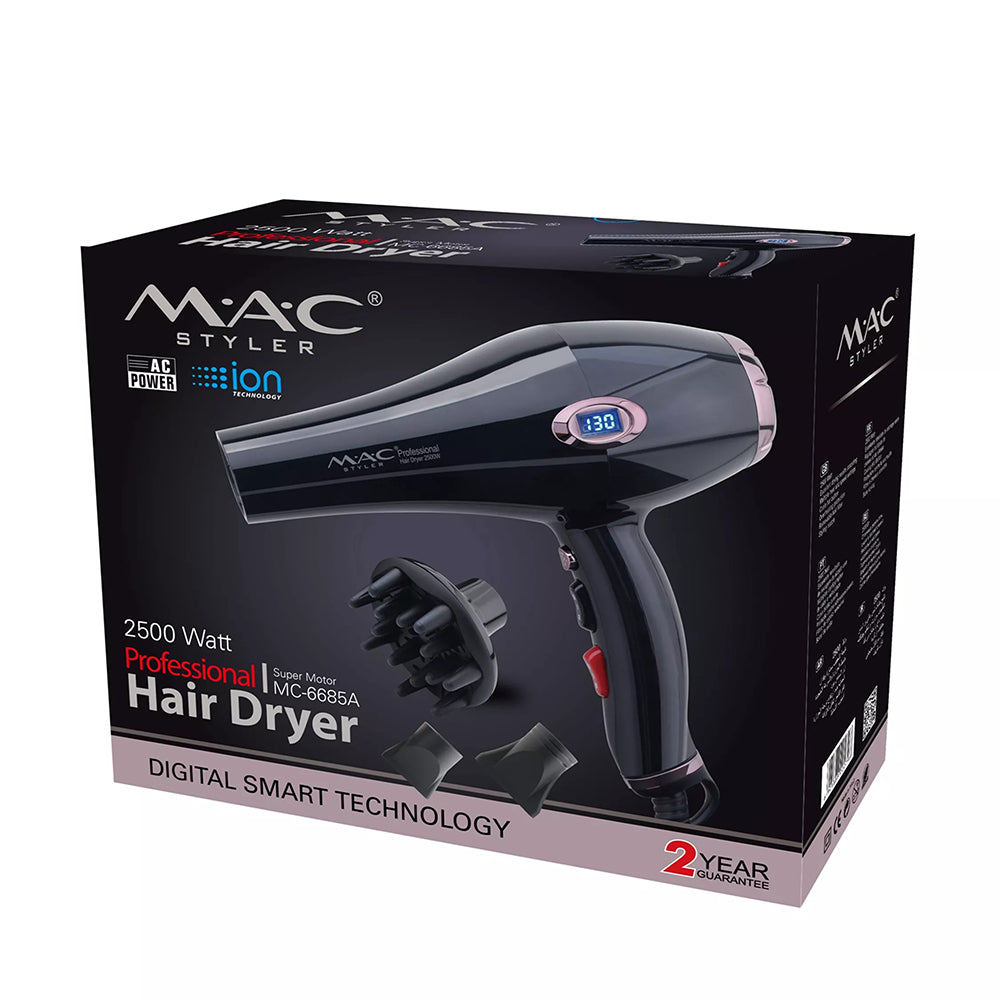 MAC mc-6685 Proffesional Hair Dryer with Temperature Indicator