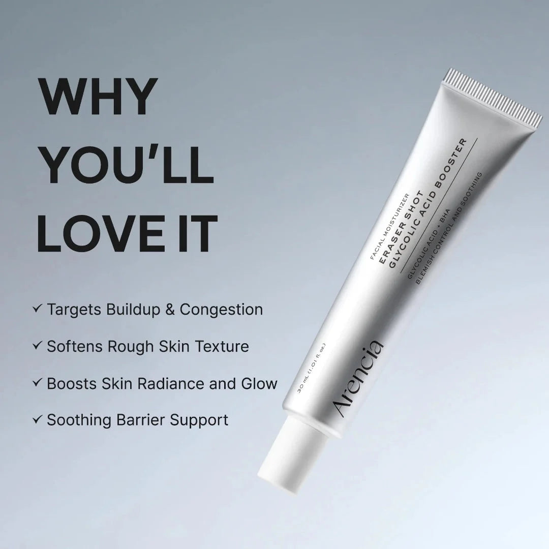 ARENCIA FACIAL MOISTURIZER ERASER SHOT GLYCOLIC ACID BOOSTER