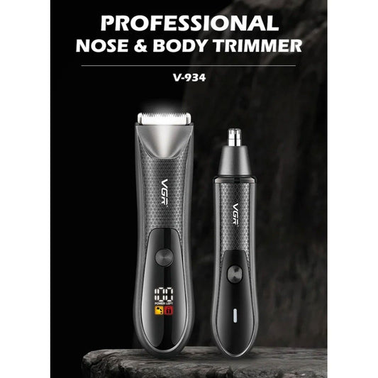 VGR, Professional Fully-Washable Body & Nose Trimmer Set V-934