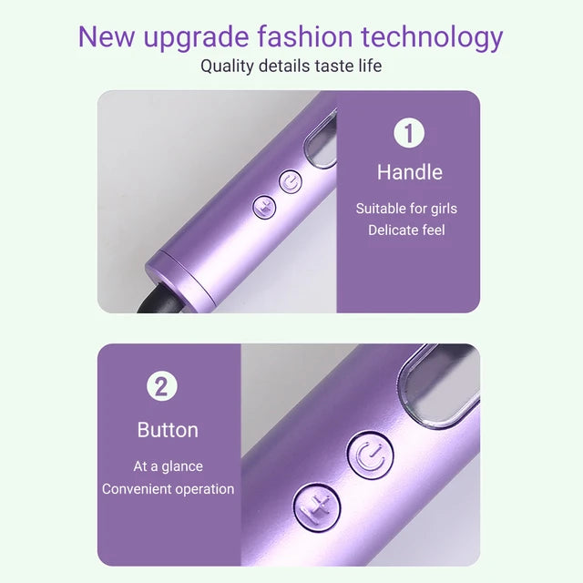 Stylecare RD-605D Automatic Rotary Styling Hair Curler Portable Purple Curling Iron LCD Display Ceramic Rotating Hair Magic Curling