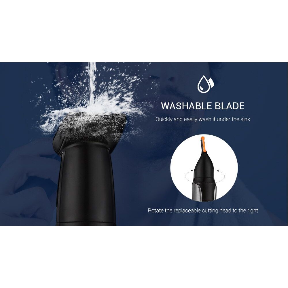 Kemei Km-312 3In1 Nose Hair Trimmer for Men Shaver Electric Eyebrow BuyIt.lb