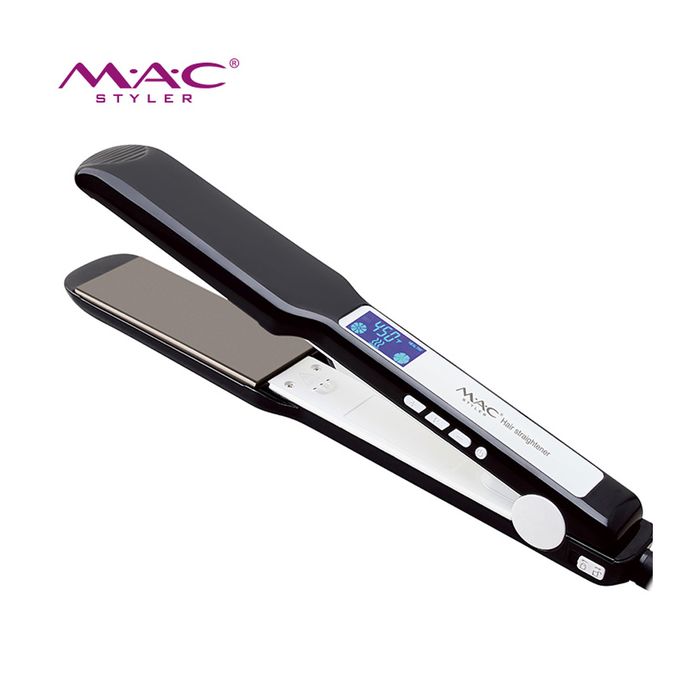 MAC MC-2034 Professional Hair Straightener | Titanium Flat Iron, Adjustable Button Control, Keratin Treatment for Salon Quality Care BuyIt.lb