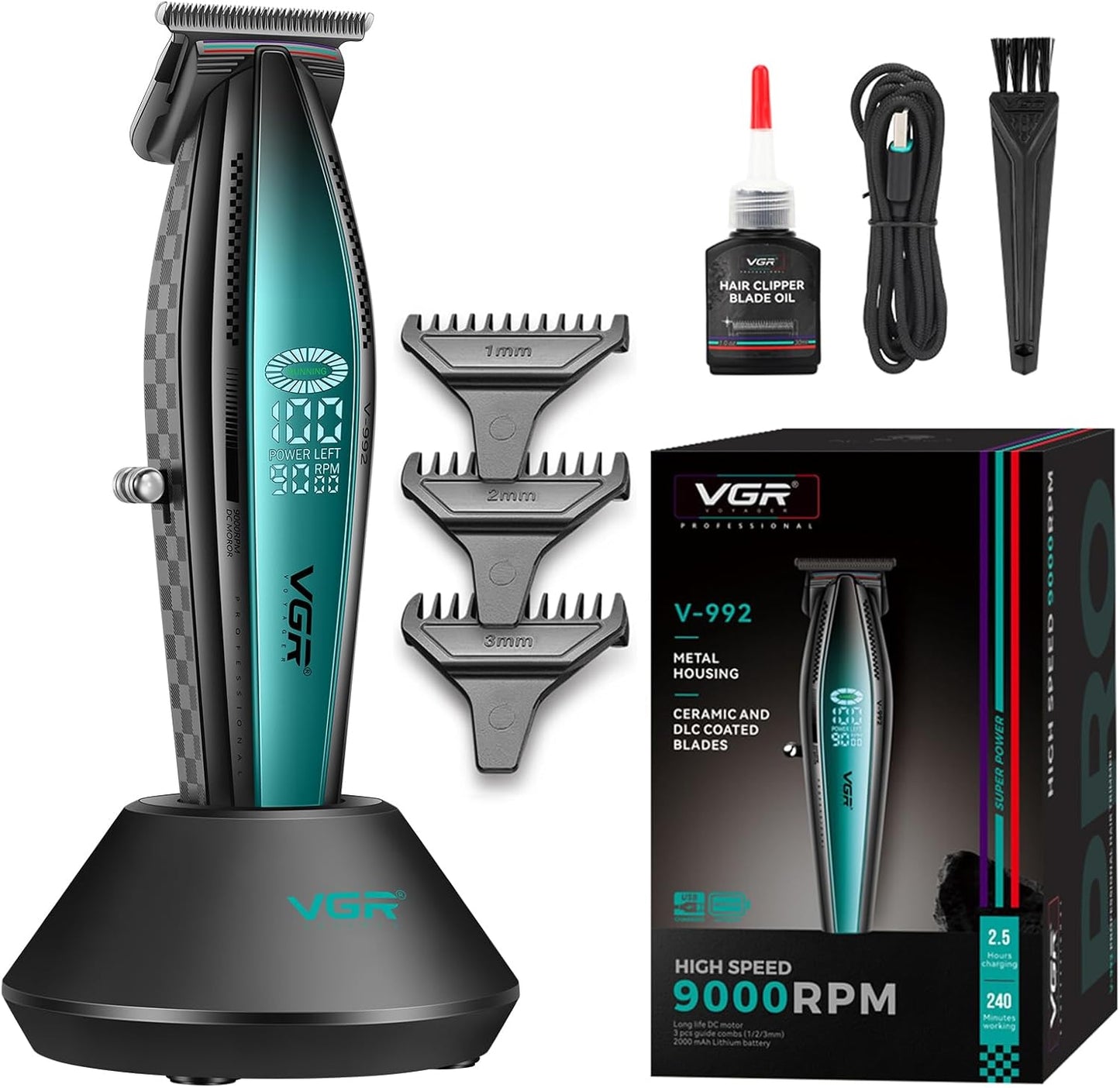 VGR 992 Professional Hair Trimmer for Men Versatile Cordless Zero Gapped BuyIt.lb