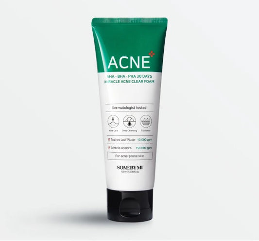 SOME BY MI AHA,BHA,PHA 30 Days Miracle Acne Clear Foam Cleanser 100ml