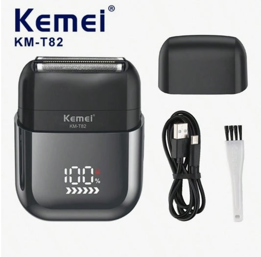 Kemei KEMEI Km-T82 Usb Reciprocating Electric Shaver Washable Digital Display Professional Electric Portable Travel Bread Trimmer