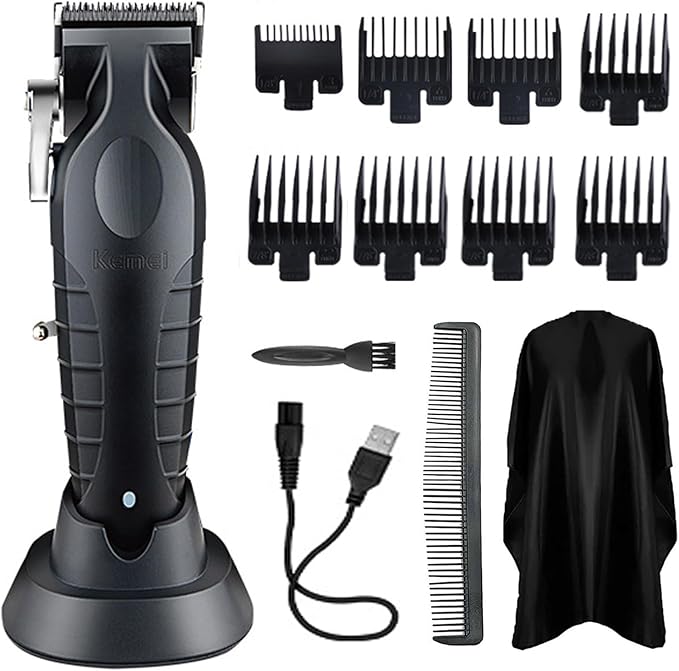 KEMEI km 2296 Professional Cordless Hair Clippers for Men, Rechargeable Hair/Beard Trimmers with Base, Adjustable Haircut Machine for Stylists BuyIt.lb