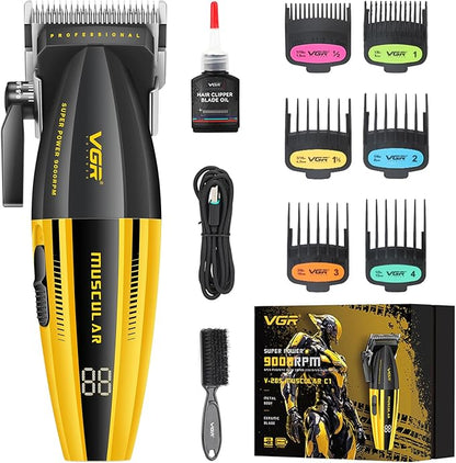 VGR 285 Fresh Fade Hair Clippers for Men, 9000RPM Professional Barber Clippers for Hair Cutting, Cordless Small Hair Trimmer Lightweight Versatile Barber Kit with 6 Magnetic Guide Combs, LED Display BuyIt.lb