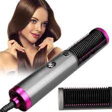 Hesheng Professional Hot Air Brush Hair Dryer Comb Straightening And Curling Black (H) HS-818