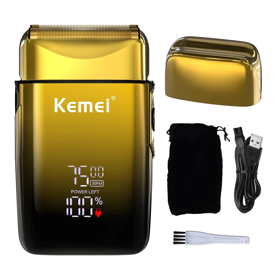 Kemei TX10 Electric Shaver with LED Display Screen Rechargeable Hair Beard Foil