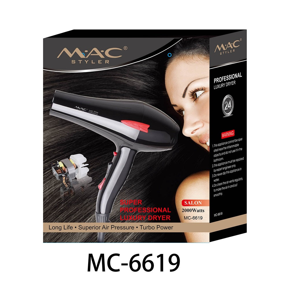 MAC MC-6619 2000W Professional Hair Dryer – Salon-Quality Results at Home