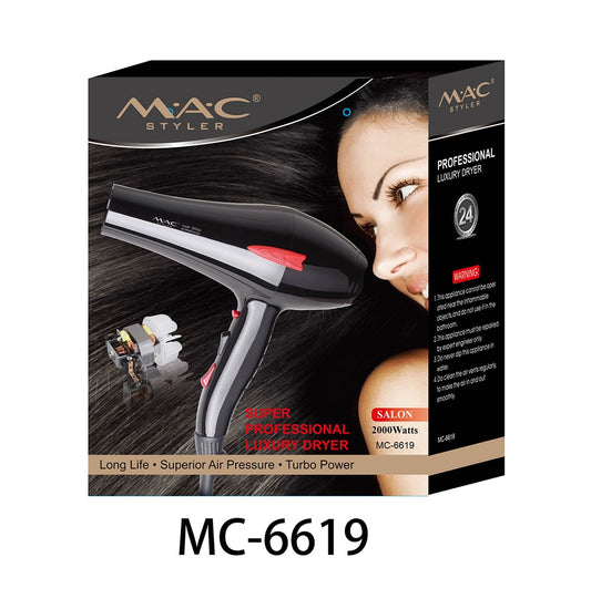 MAC MC-6619 2000W Professional Hair Dryer – Salon-Quality Results at Home