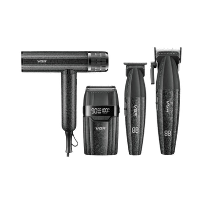 VGR V-640 S4 4-in-1 Professional Combo – Cut + Finish + Shaver + Dryer 220V