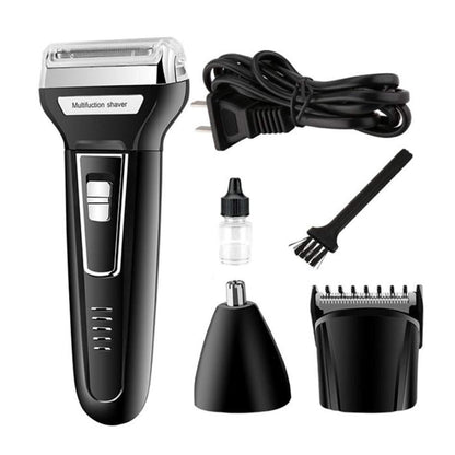 In 1 Kemei KM-6558 Electric Shaver Nose Hair Trimmer Double-Blades Beard Trimmer Machine