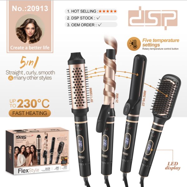 DSP 20913 4-in-1 Hair Straightener & Curler