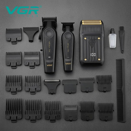 VGR V-197  V-995 & V-363 Shadowtrim Barber Combo Set Clippers & Shaver 3 Pieces