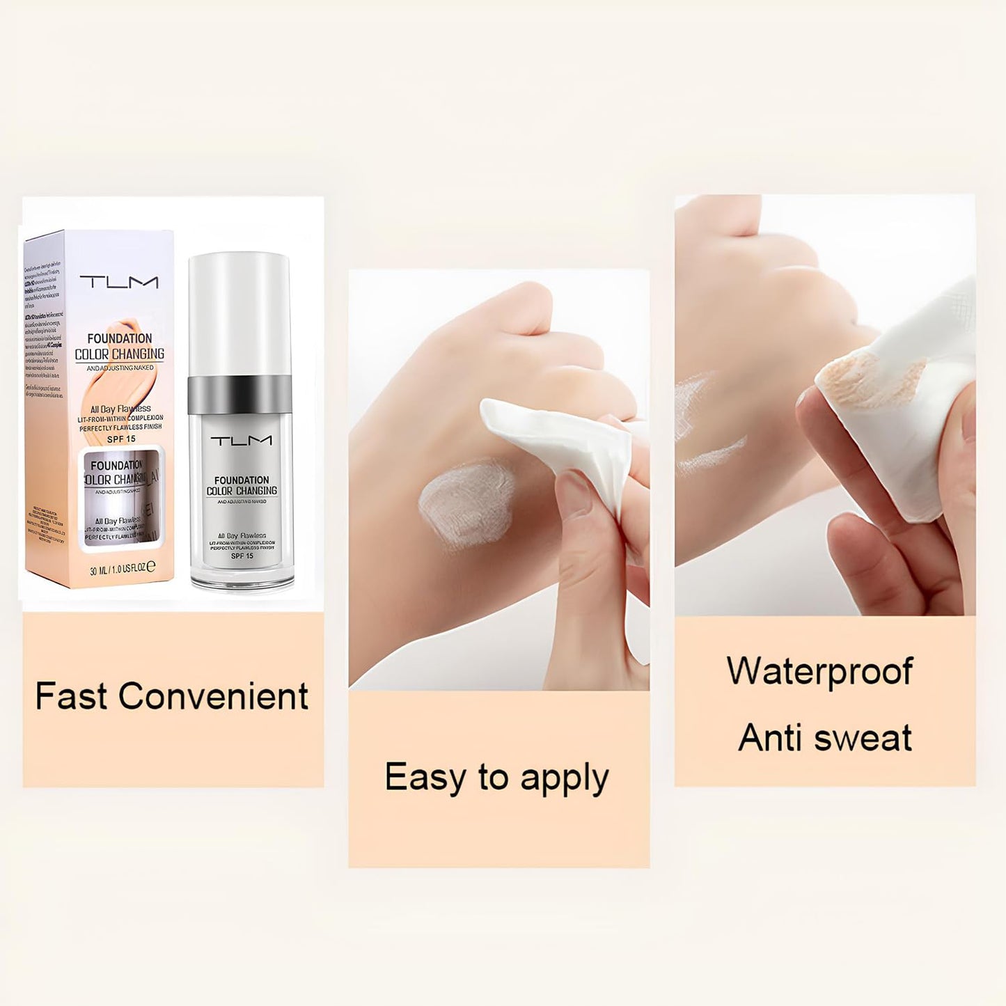 Turelifes Flawless Colour Changing Liquid Foundation - Instantly Self-Adjusts to Match Your Skin Tone