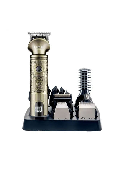 Kemei KM-1637 Digital 21 in 1 Grooming Kit With Lithium Batteries (Trimmer, Shaver, Body Groomer & Nose Trimmer All in One)