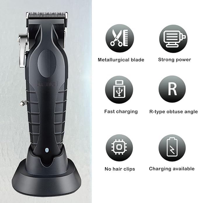 KEMEI km 2296 Professional Cordless Hair Clippers for Men, Rechargeable Hair/Beard Trimmers with Base, Adjustable Haircut Machine for Stylists BuyIt.lb