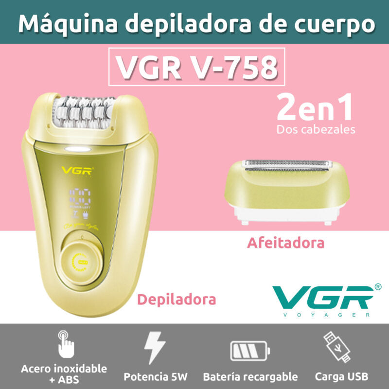 Vgr V-758 Turbo USB 2-in-1 Electric Shaver Epilator BuyIt.lb