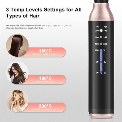 MEXITOP Cordless Hair Straightener Brush - USB Rechargeable