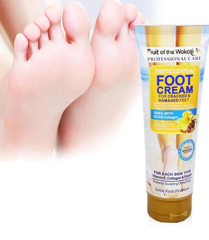 Fruit of Wokali Foot Cream for Cracked & Damaged Feet with Snail Collagen 130ml