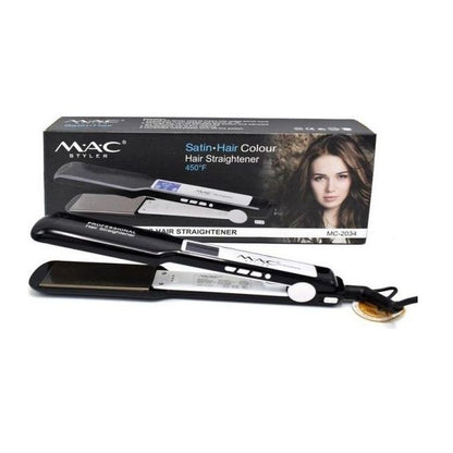 MAC MC-2034 Professional Hair Straightener | Titanium Flat Iron, Adjustable Button Control, Keratin Treatment for Salon Quality Care BuyIt.lb