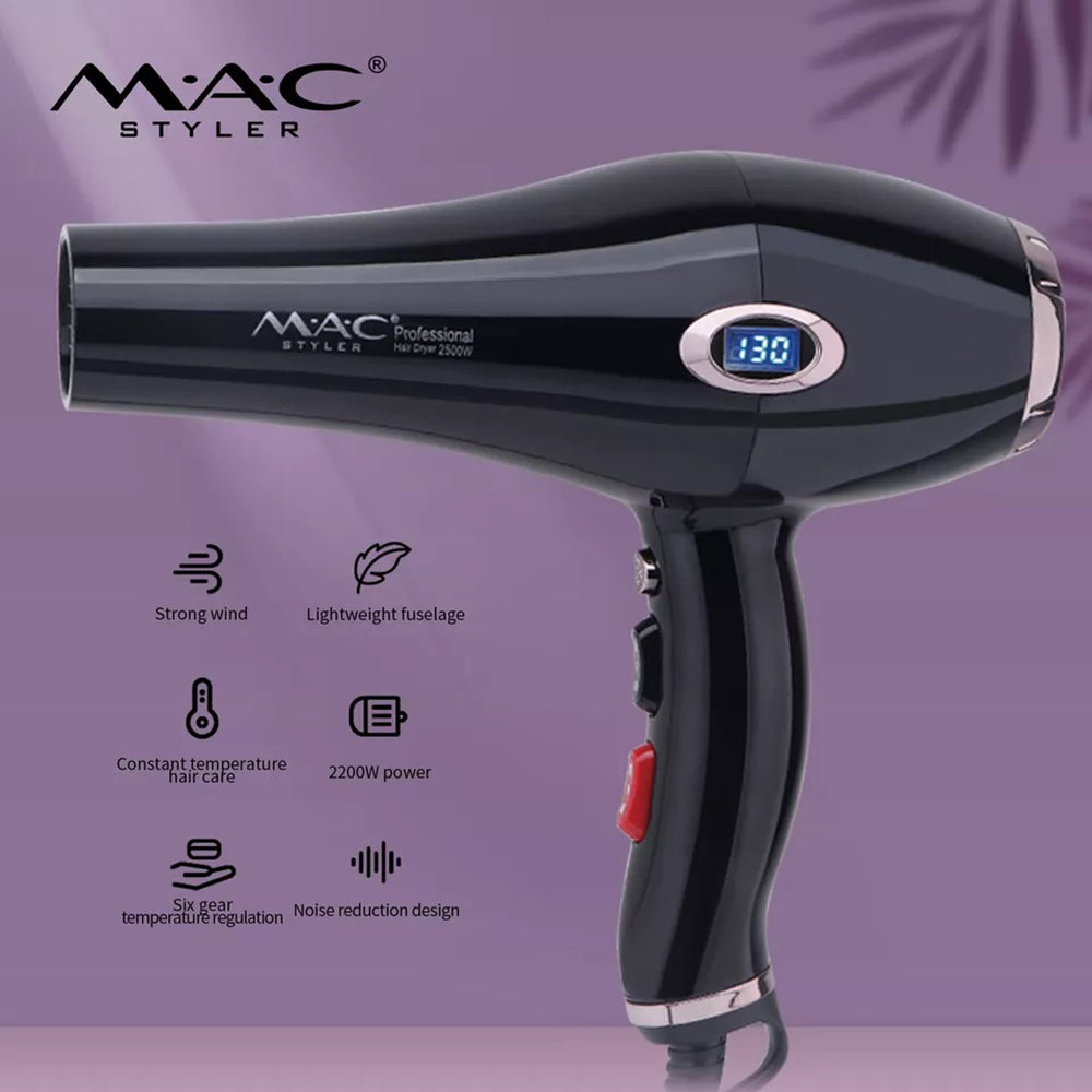 MAC mc-6685 Proffesional Hair Dryer with Temperature Indicator