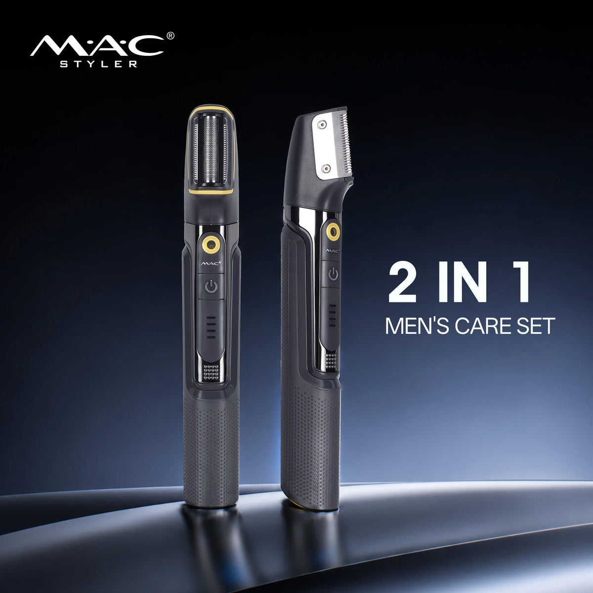 MAC Styler MC-5829 2-in-1 Men's Care Set – Electric Foil Shaver and Hair Clipper Trimmer, 45 Degree Acute Angleblade, USB Rechargeable,