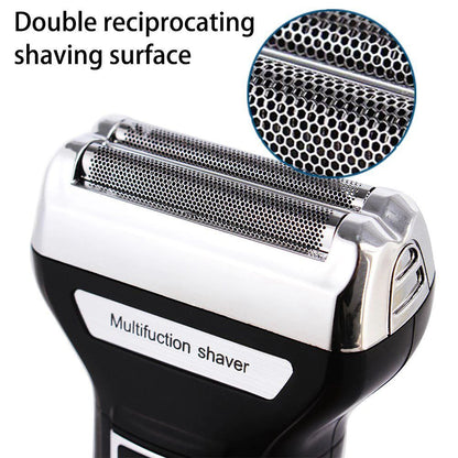 In 1 Kemei KM-6558 Electric Shaver Nose Hair Trimmer Double-Blades Beard Trimmer Machine