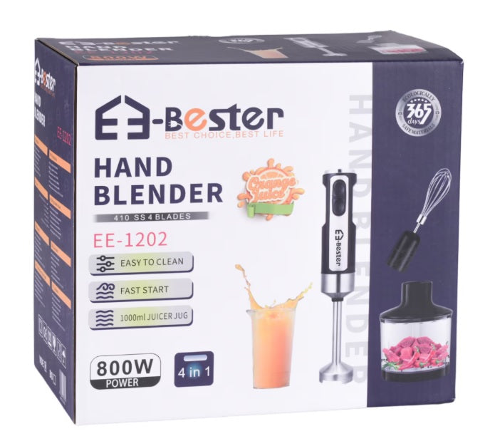 Bester EE-1202 4 In 1 Hand Blender With Complete Accessories