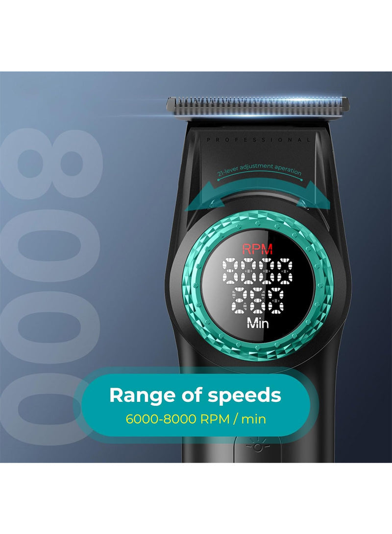 Professional Rechargeable Metal Cordless Hair Clipper With LED Display V-977 BuyIt.lb