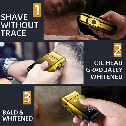 Kemei TX10 Electric Shaver with LED Display Screen Rechargeable Hair Beard Foil