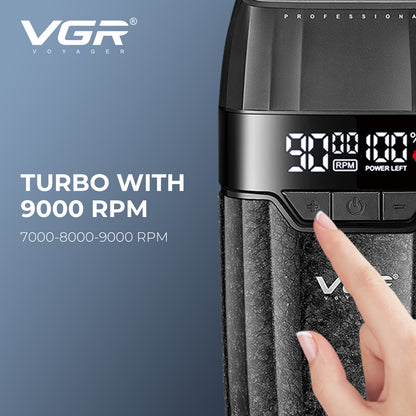 VGR 640 S3 Professional Men's Hair Clipper, 3-in-1 Cordless Barber Kit with Hair Clipper, Precision Trimmer, Foil Shaver, LED Display, USB Charging, Ceramic Blades,