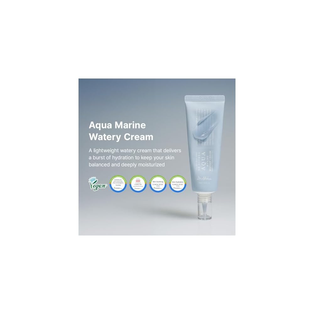 Dr.Althea Aqua Marine Watery Cream | Daily Face Moisturizer for All Skin Types | Deep Hydration Face Cream with Hyaluronic Acid | Vegan Korean Skincare, 1.69 Fl Oz
