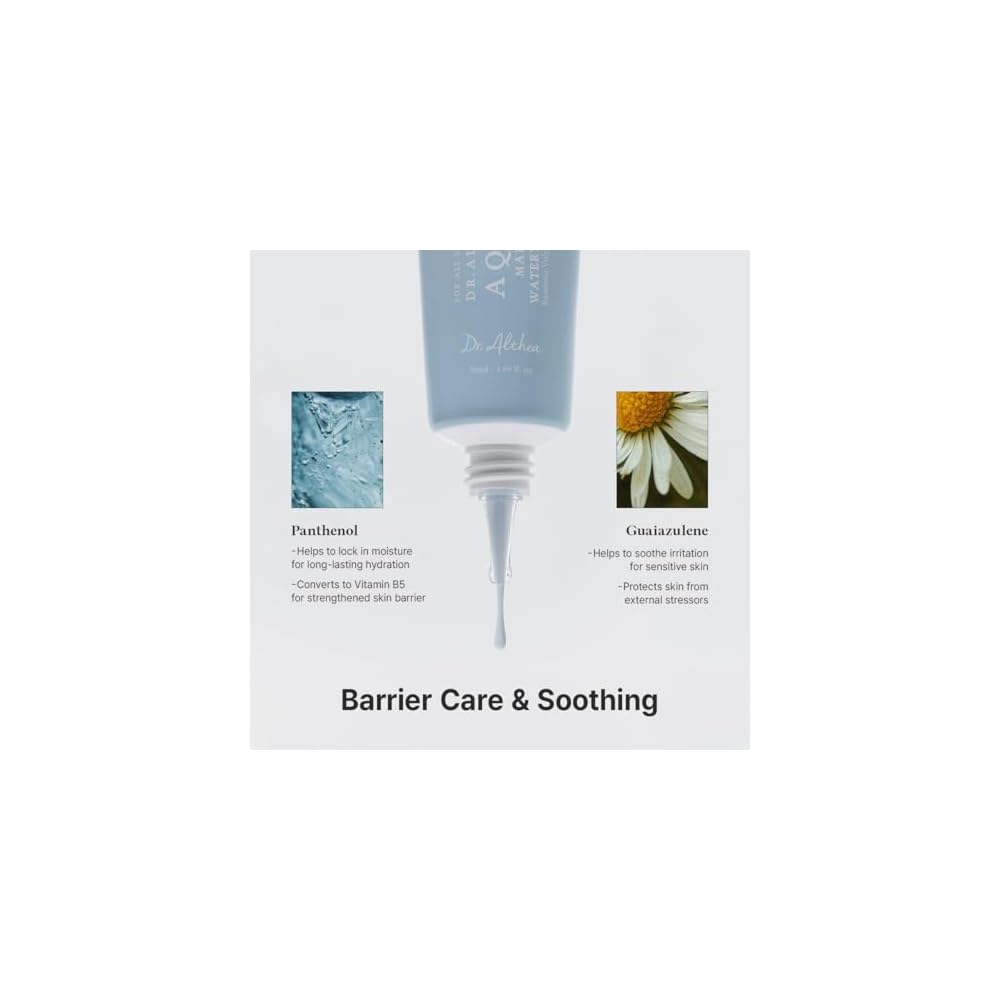 Dr.Althea Aqua Marine Watery Cream | Daily Face Moisturizer for All Skin Types | Deep Hydration Face Cream with Hyaluronic Acid | Vegan Korean Skincare, 1.69 Fl Oz
