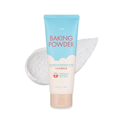 ETUDE Baking Powder B.B Deep Cleansing Foam, 2 in 1 Rice Bran + Baking Powder, Creamy Bubble + Scrub Exfoliate Skin, Fash Wash, Deep Cleanser for Makeup, Korean Skin Care, Beauty