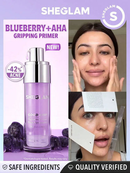 SHEGLAM Good Grip Hydrating Primer-Blueberry+AHA
