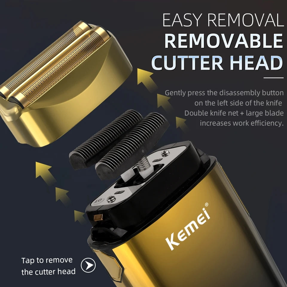 Kemei TX10 Electric Shaver with LED Display Screen Rechargeable Hair Beard Foil